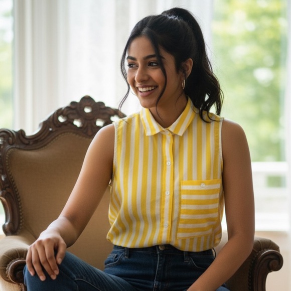 Darling Vintage 100% SILK Sleeveless Popover S - Picture 1 of 3